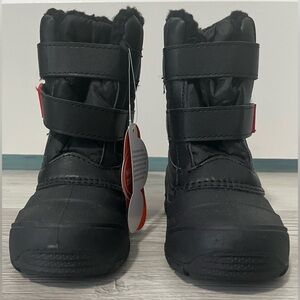 Kids Black Skid Resistant Winter Boots